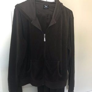 CHOCOLATE Velour Tracksuit/Loungewear 2pc (Sz 2XL)